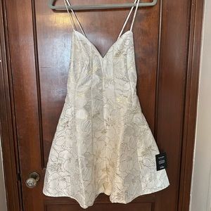 Lulus white and gold floral dress